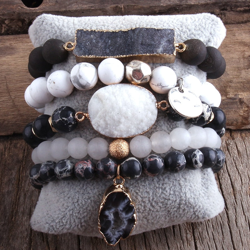 Natural Stone Boho Bead Bracelets