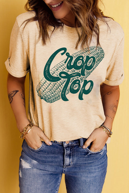 Corn Letter Graphic Cuffed T