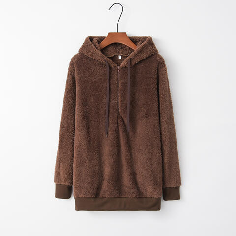 Drawstring Teddy Hoodie