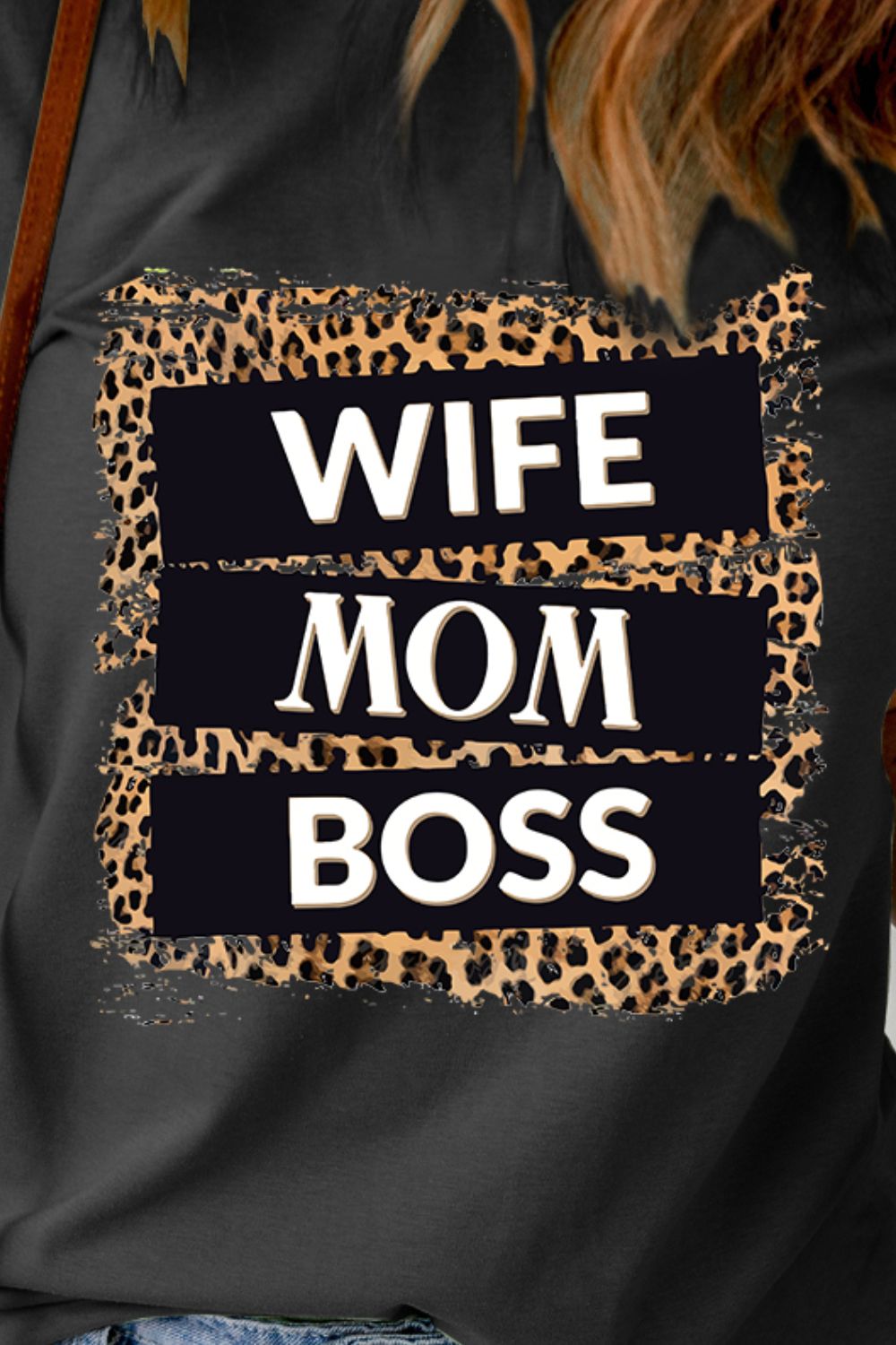 Wife, Mom, Boss Leopard Graphic T