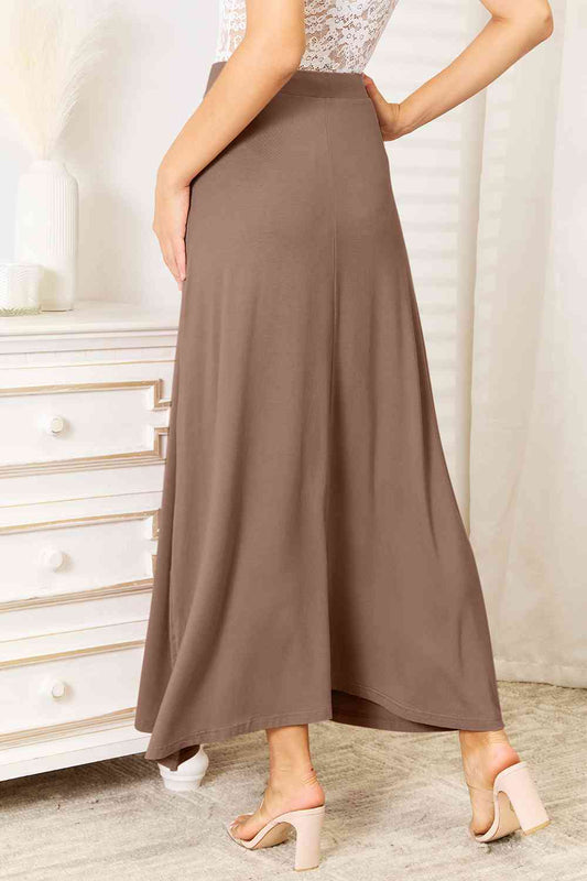 Drawstring Waist Maxi Skirt Rayon