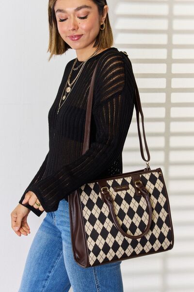 Argyle PU Leather Handbag